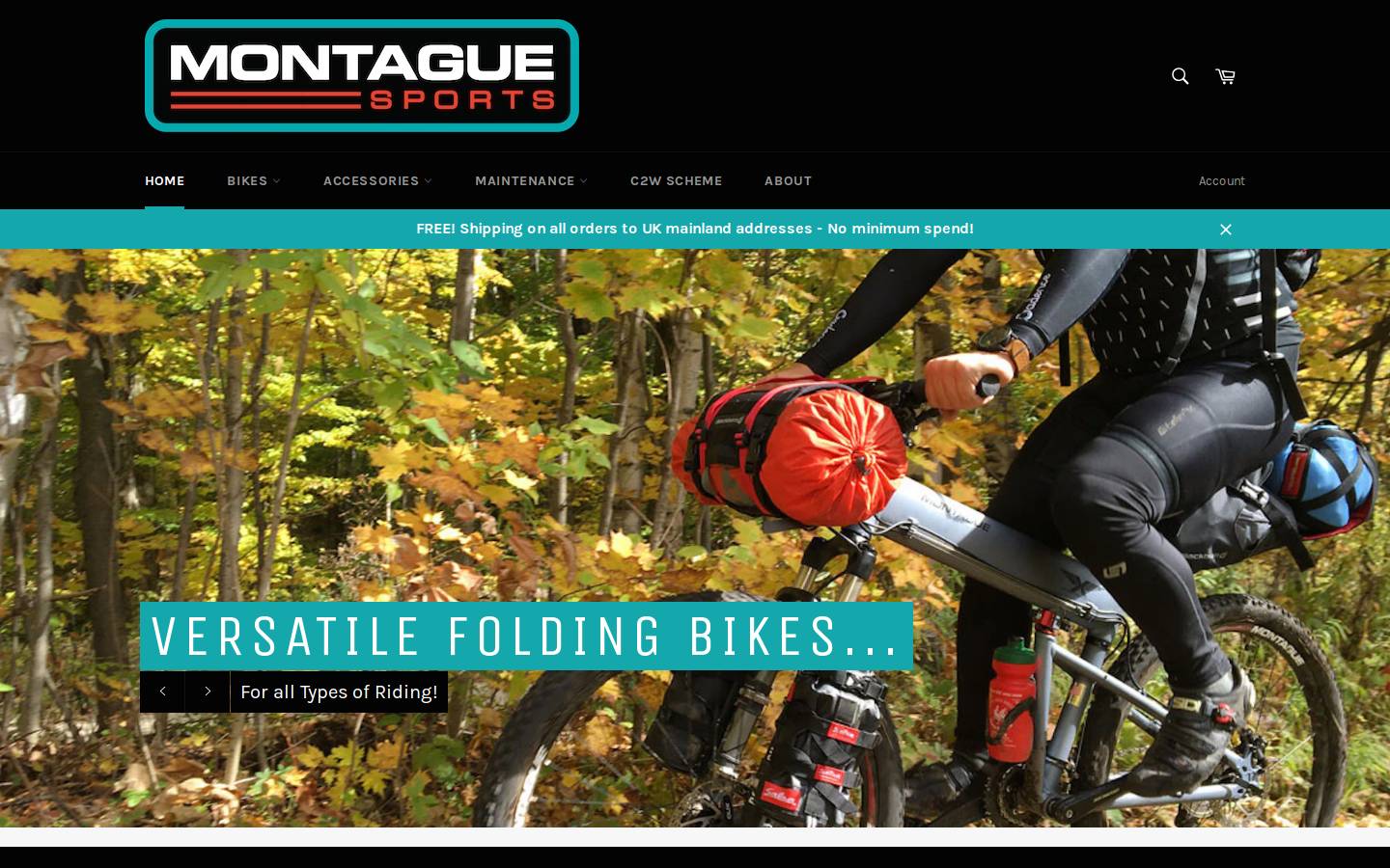 montaguebicycles.co.uk homepage screenshot