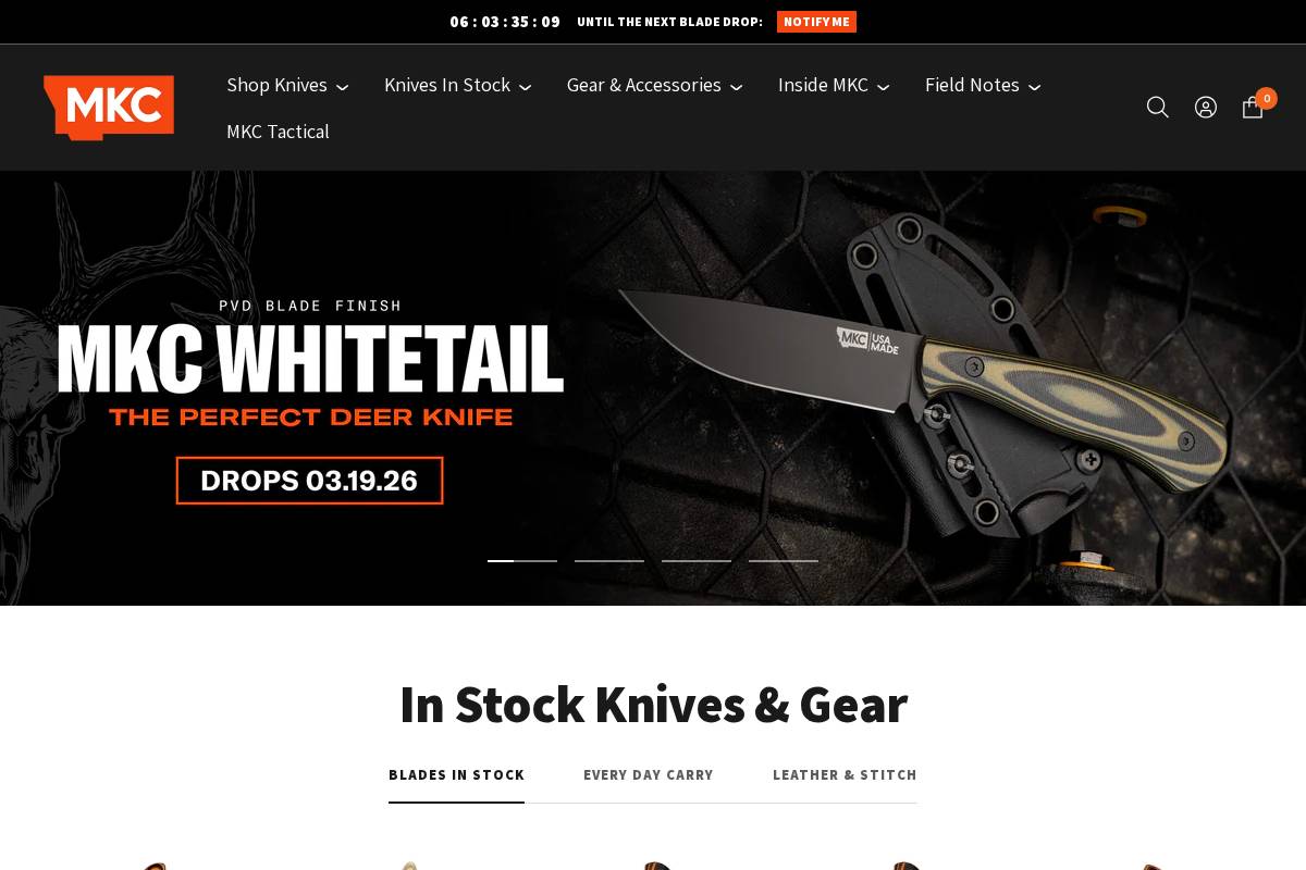 montanaknifecompany.com homepage screenshot