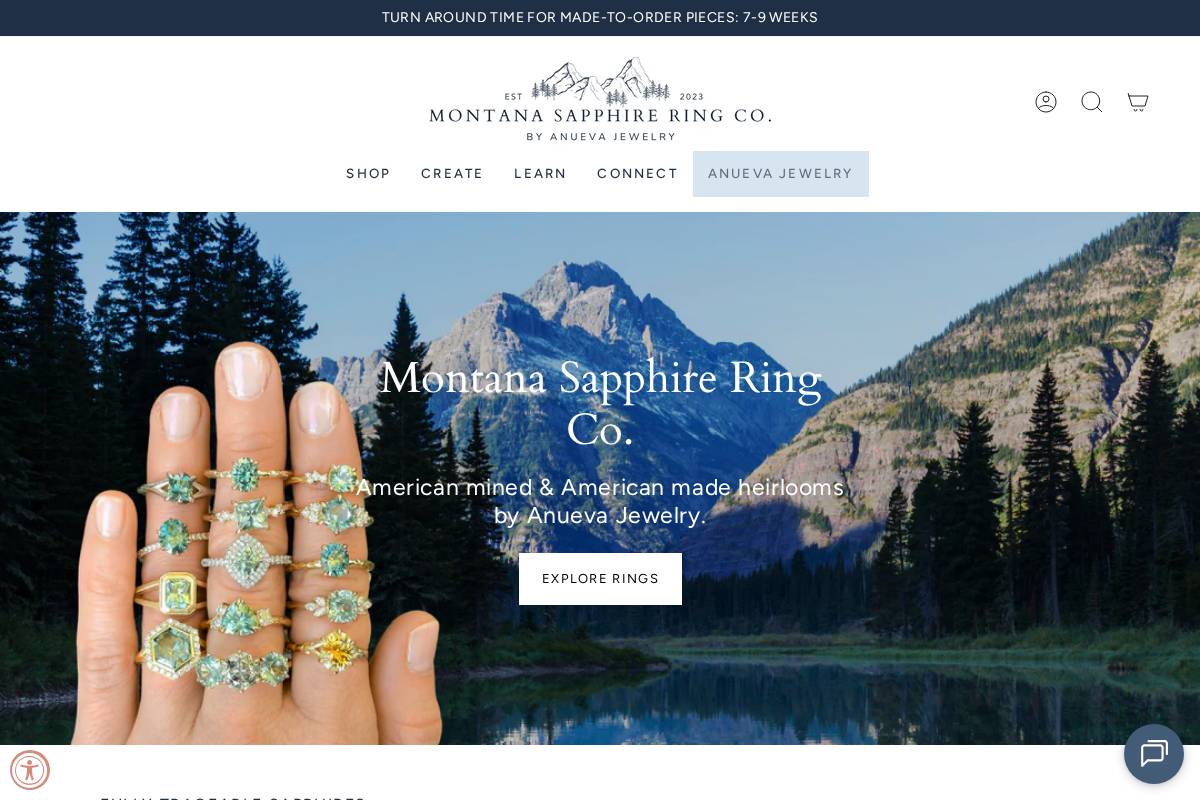 montanasapphireringco.com homepage screenshot
