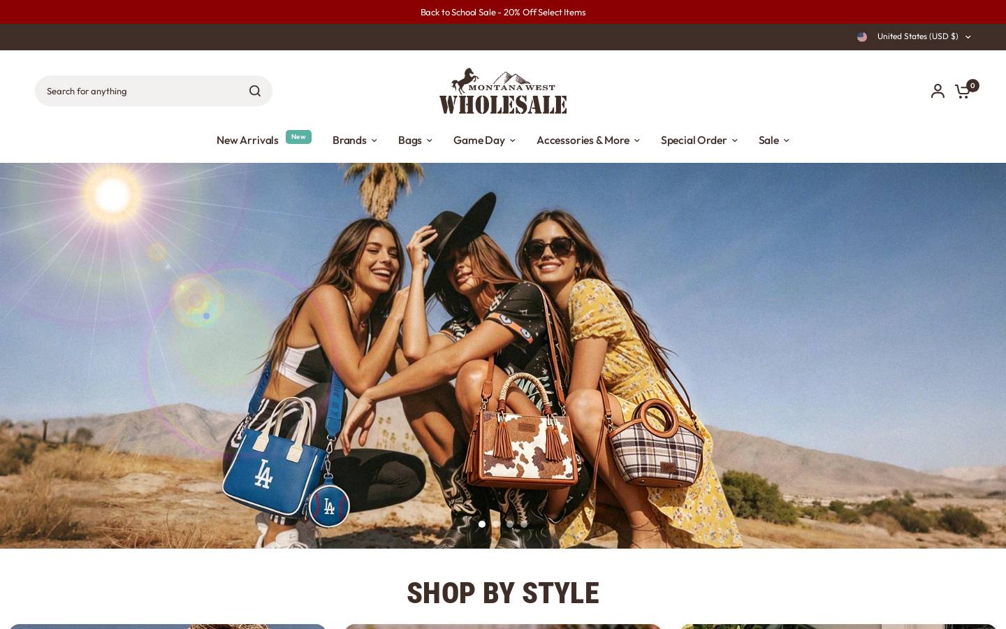 Montana West USA homepage screenshot