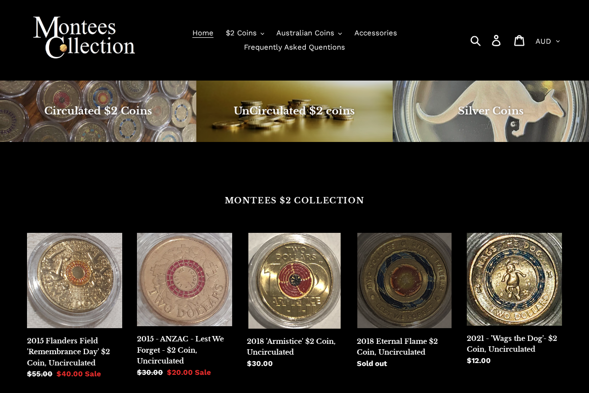 Montees Collection homepage screenshot