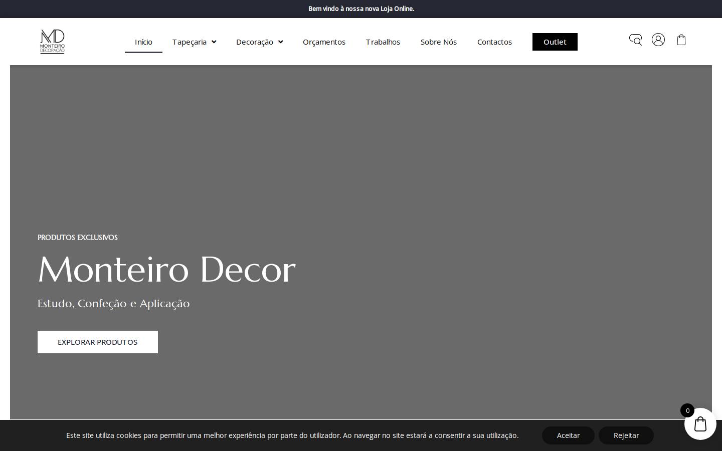 monteirodecor.store homepage screenshot