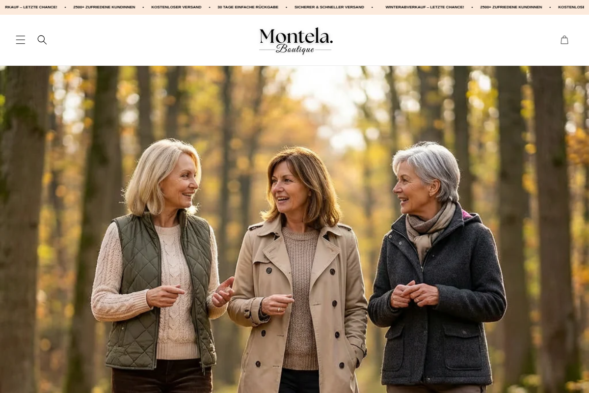 Montela homepage screenshot