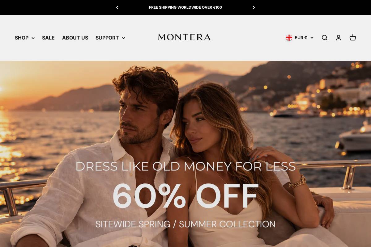 monteraofficial.com homepage screenshot