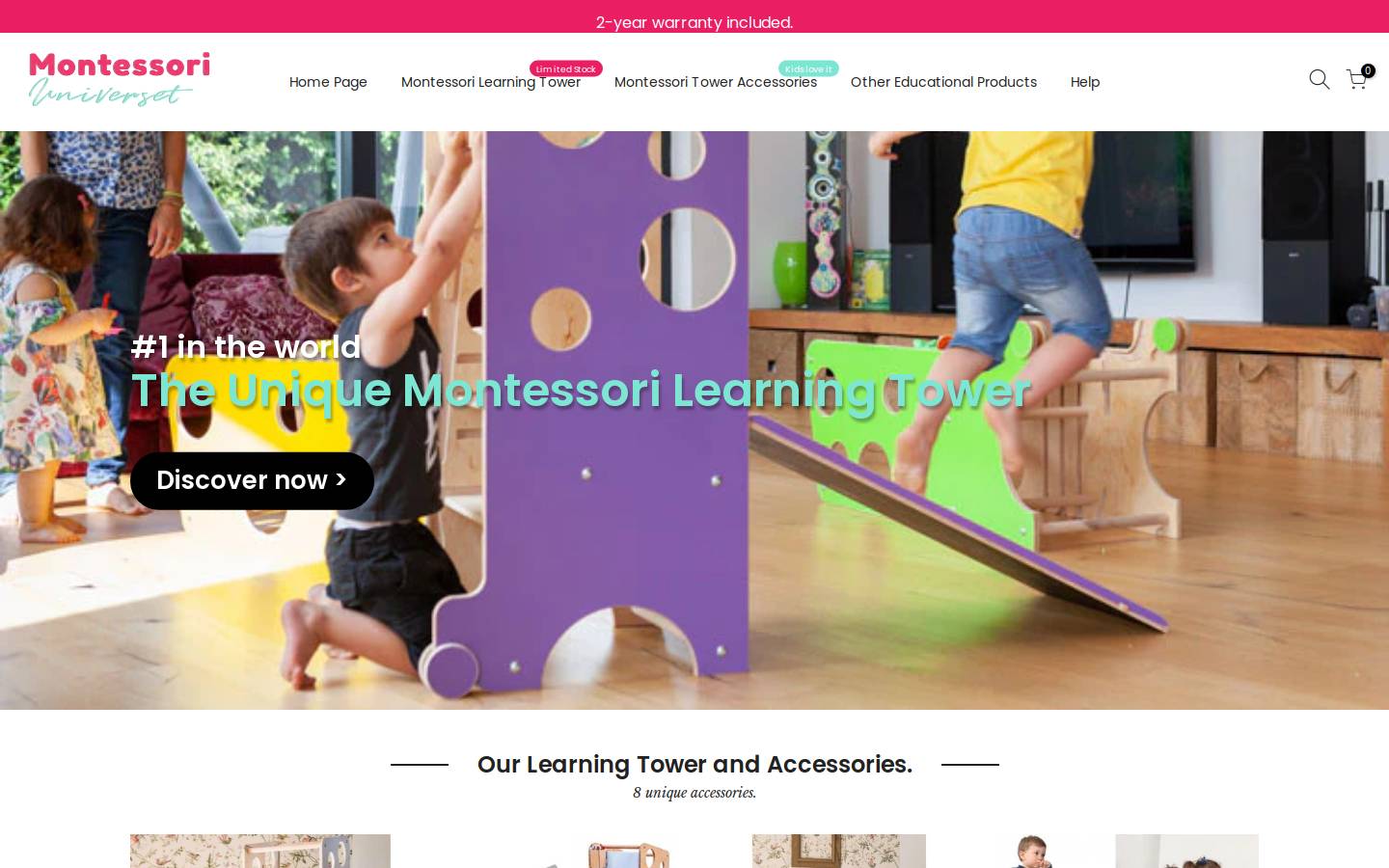 montessoriuniverset-eu.com homepage screenshot