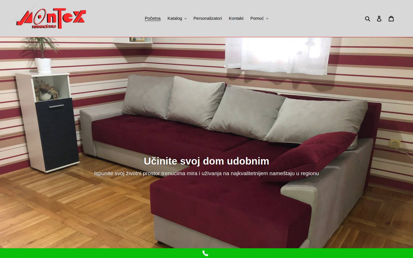 montexnamestaj.com homepage screenshot