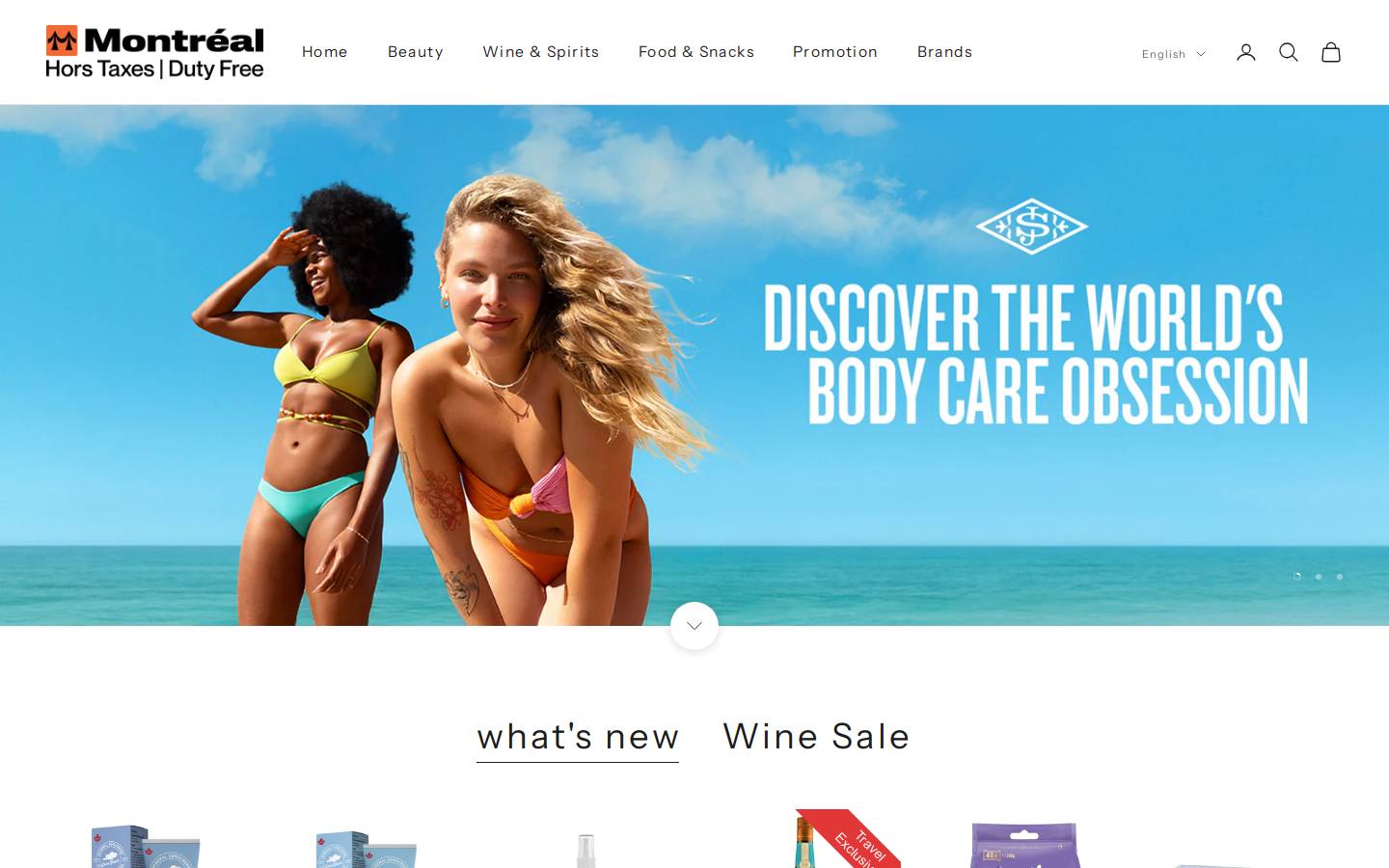 montrealdutyfree.ca homepage screenshot