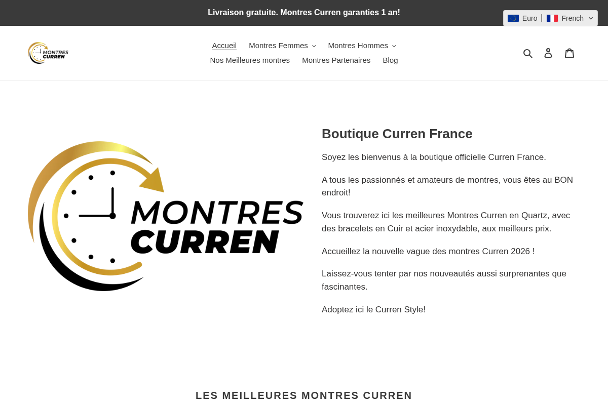 Montres Curren homepage screenshot