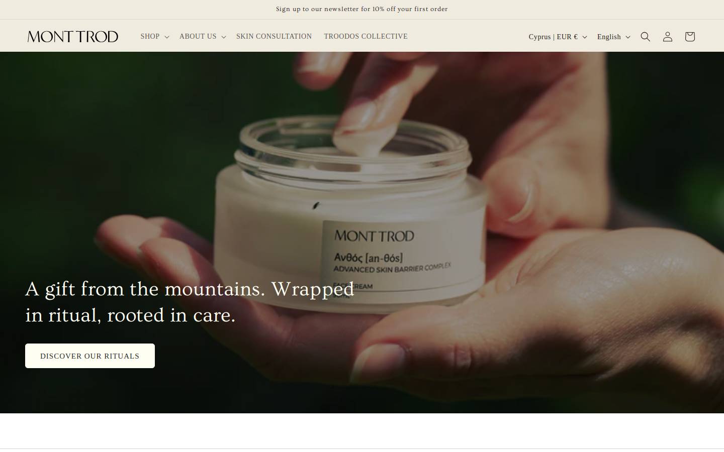Monttrod homepage screenshot