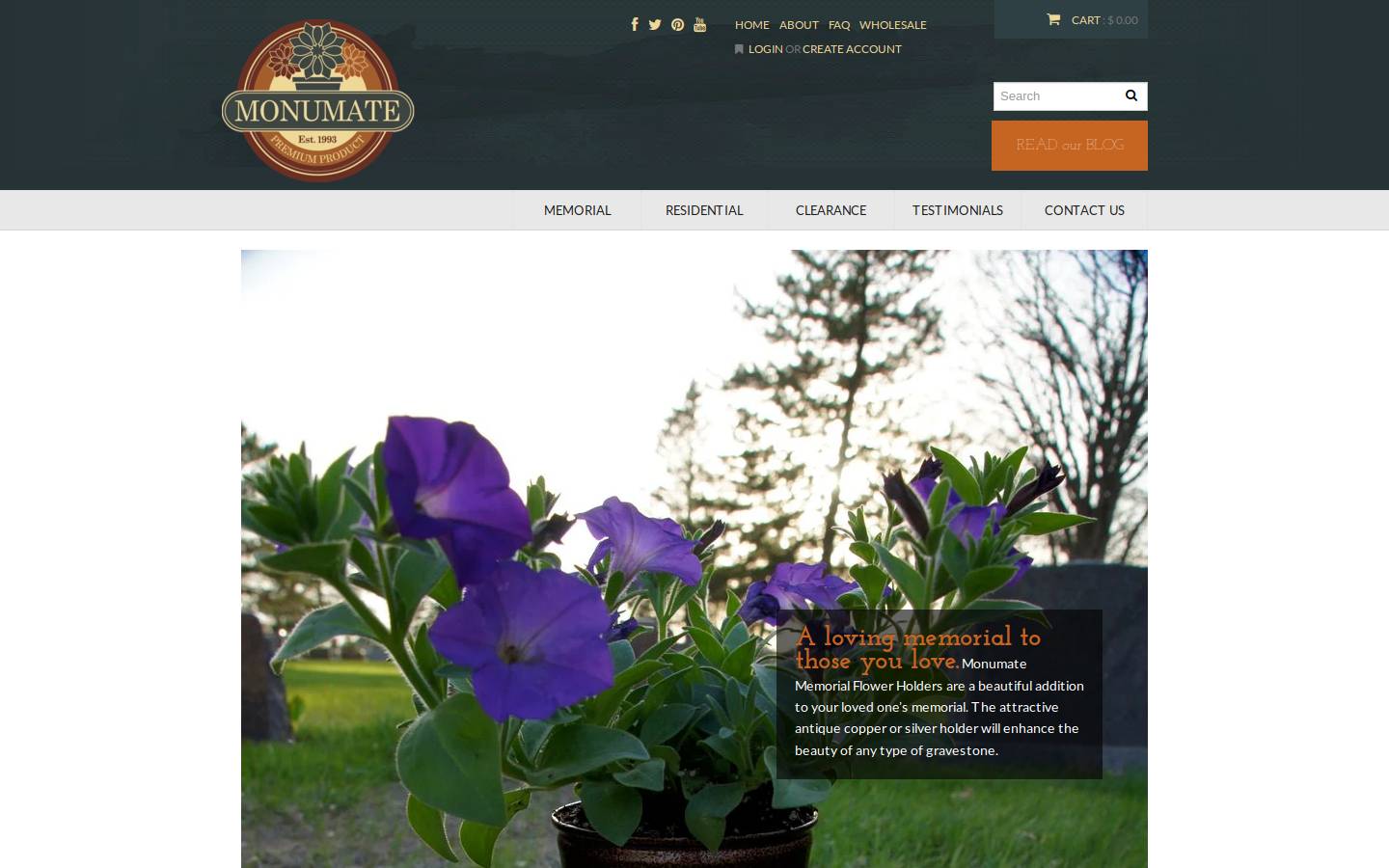 monumate.com homepage screenshot
