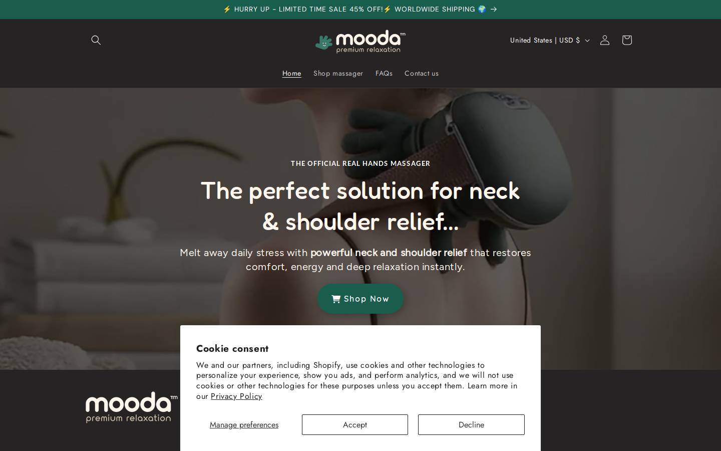 moodamassage.com homepage screenshot