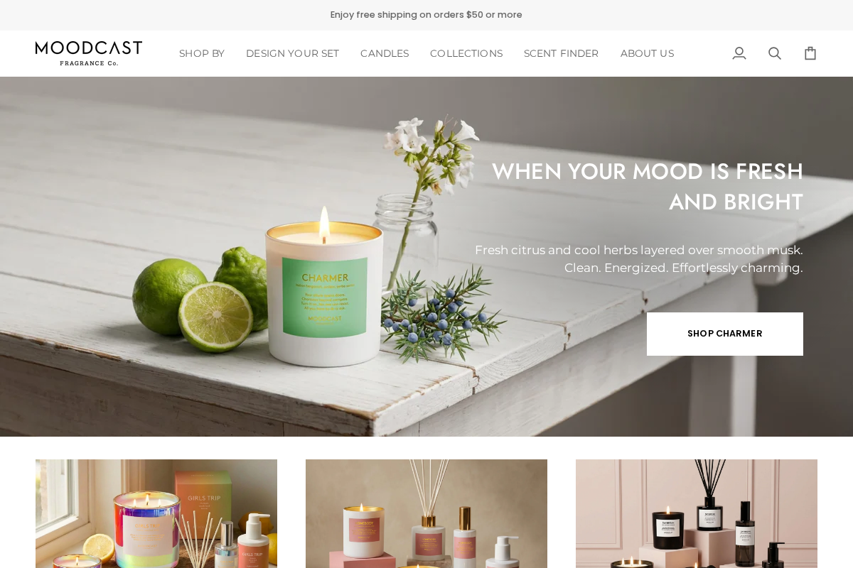Moodcast Fragrance Co. homepage screenshot