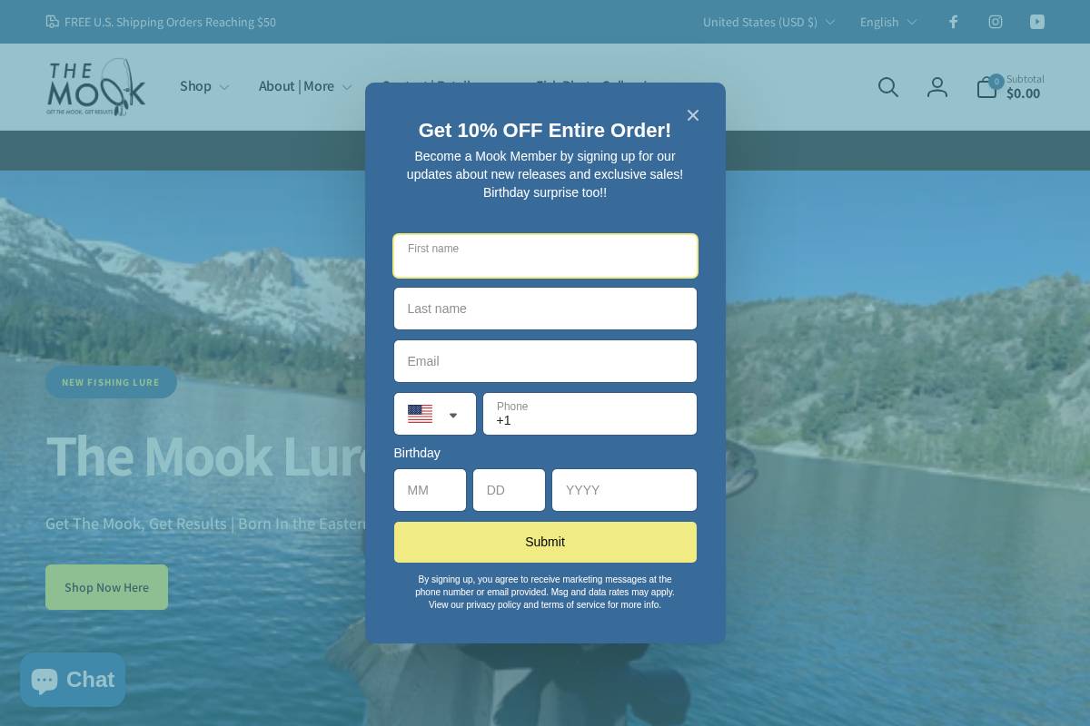 mooklure.com homepage screenshot