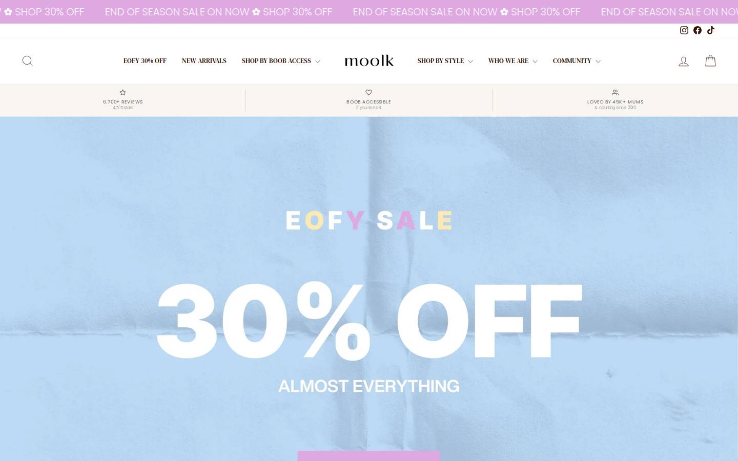moolkshop.com.au homepage screenshot