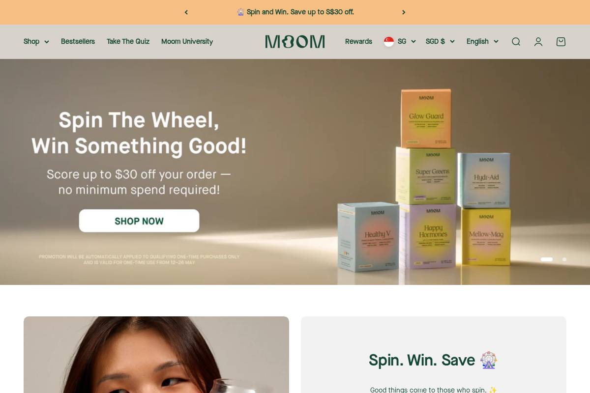 moom.health homepage screenshot
