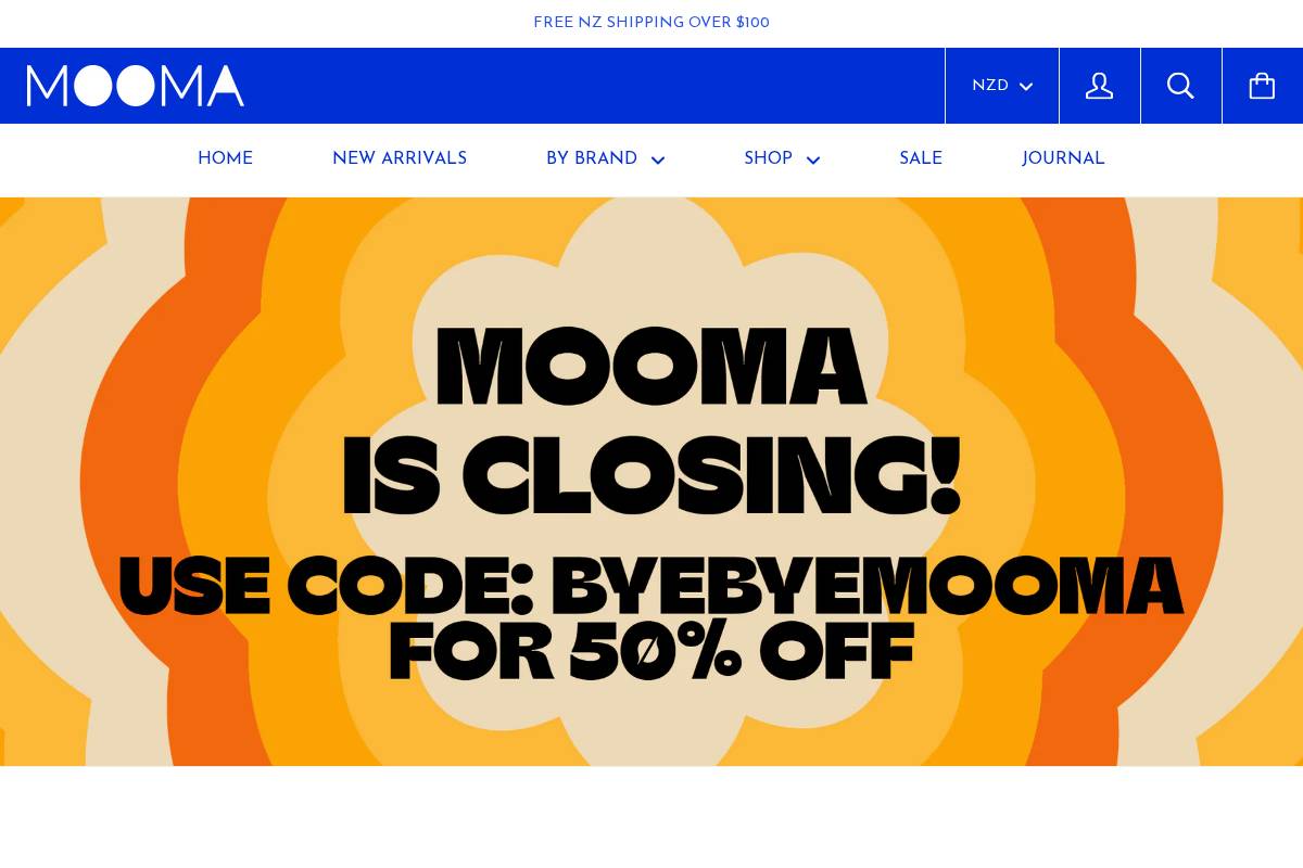 mooma.co.nz homepage screenshot