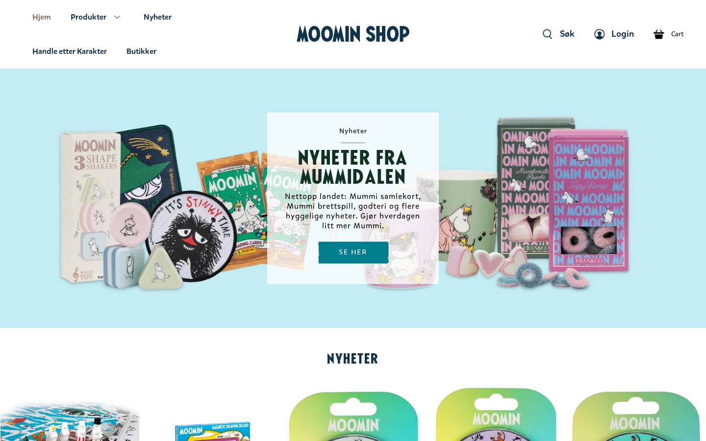 Moomin homepage screenshot