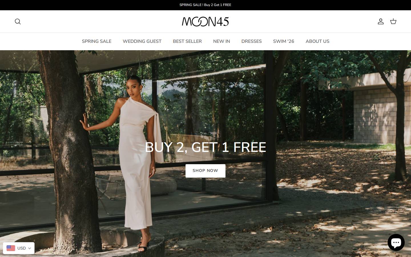 Moon45 homepage screenshot