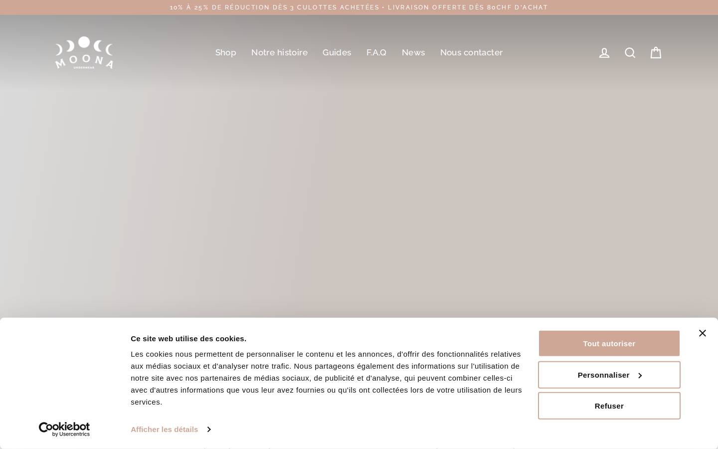 MOONA Underwear homepage screenshot