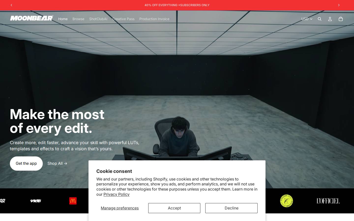 MoonBear homepage screenshot