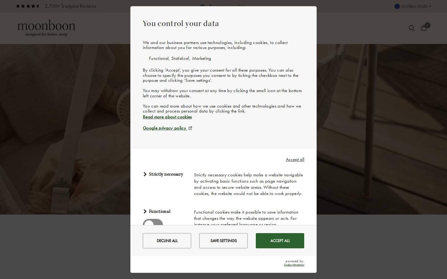 Moonboon homepage screenshot