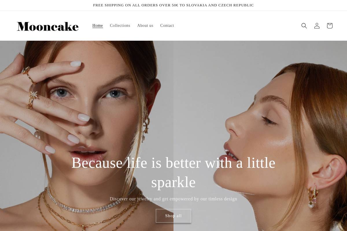 Mooncake Jewelry homepage screenshot