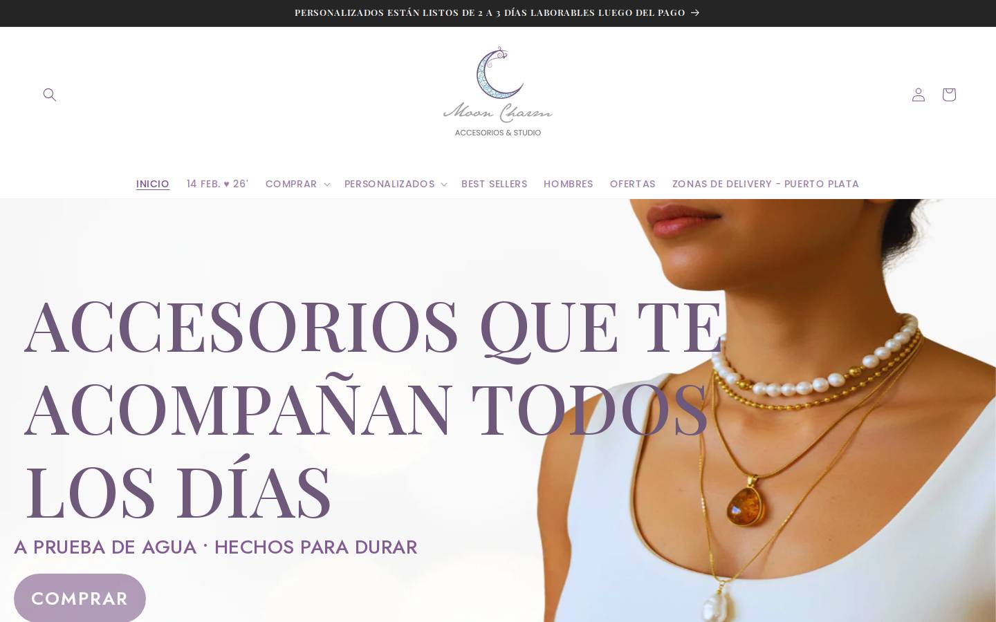 mooncharmshop.com homepage screenshot