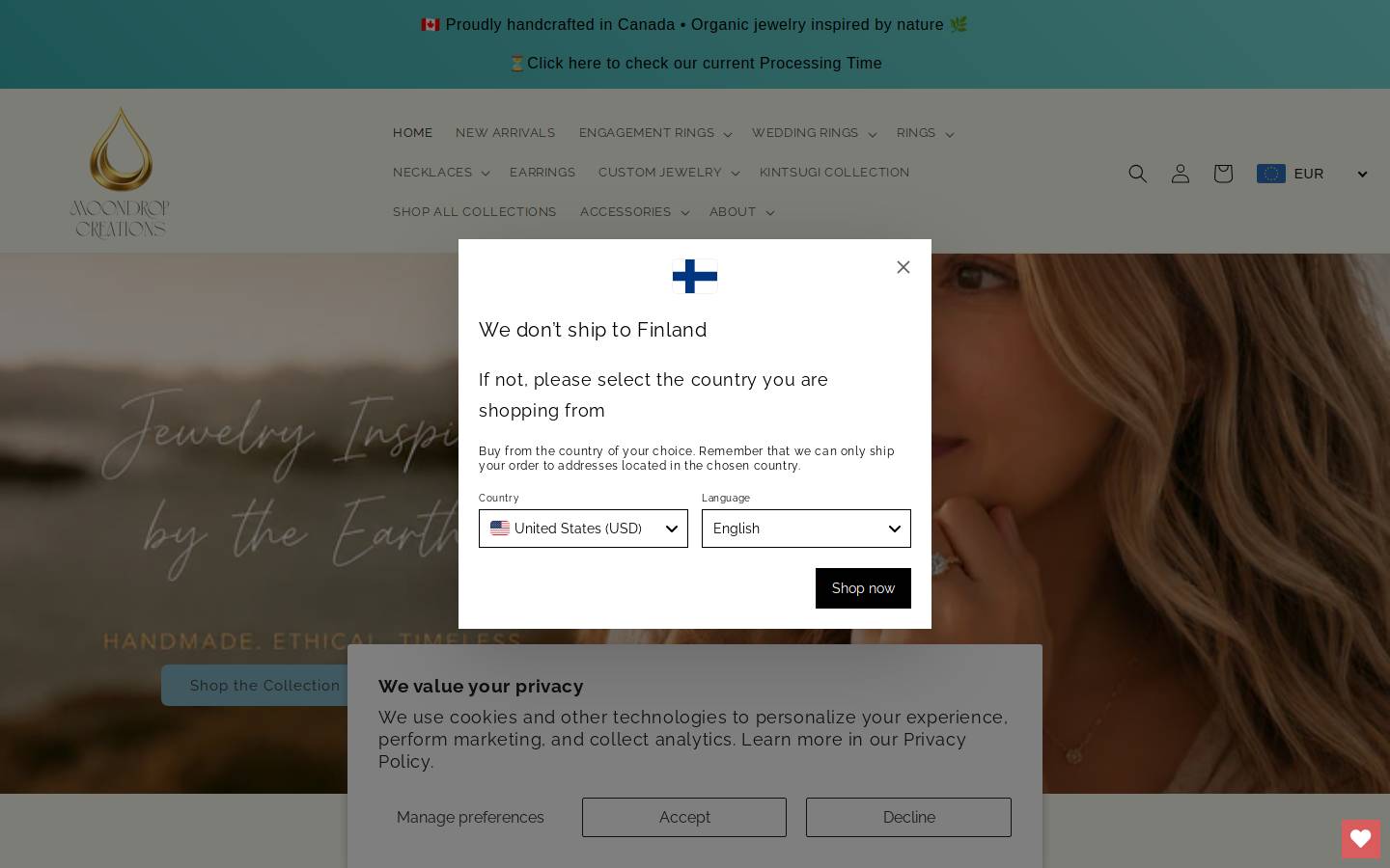 moondropcreations.com homepage screenshot