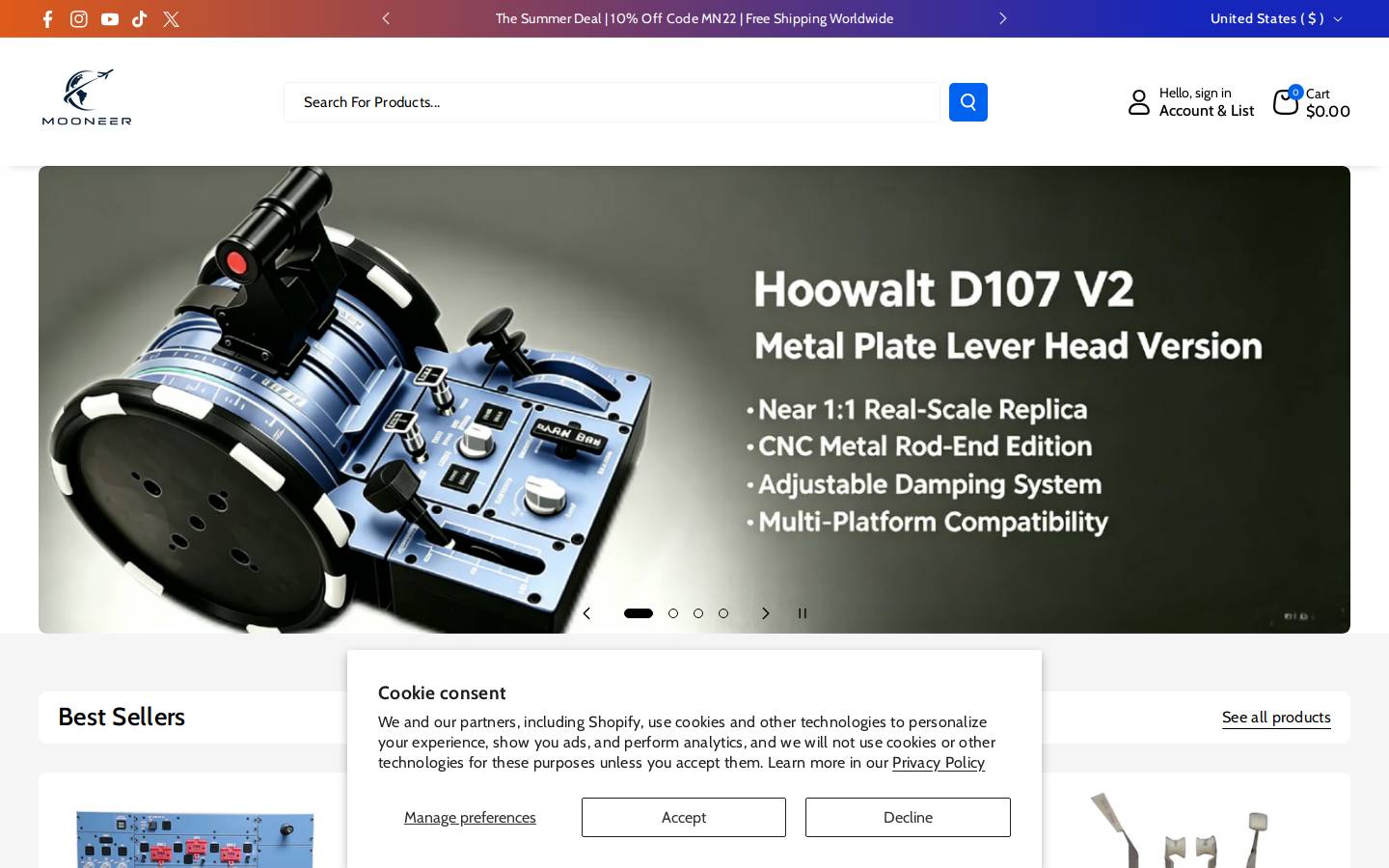 mooneer.com homepage screenshot