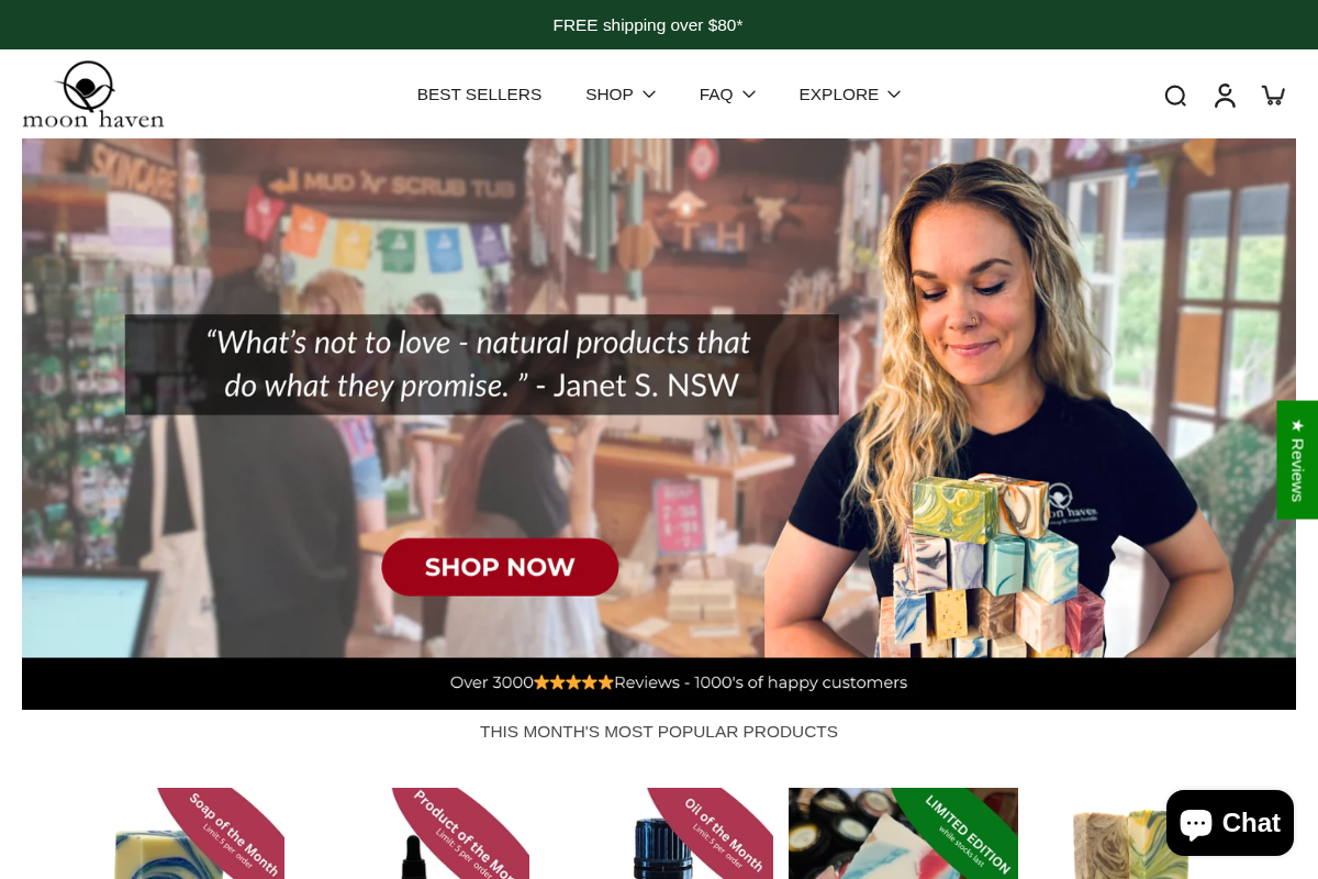 Moon Haven homepage screenshot