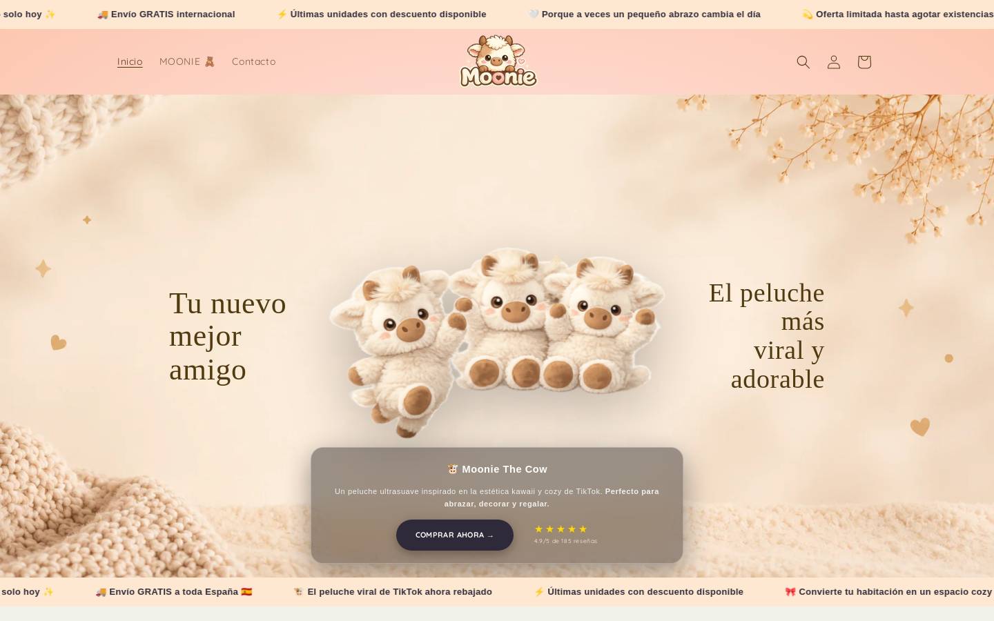 mooniethecow.store homepage screenshot