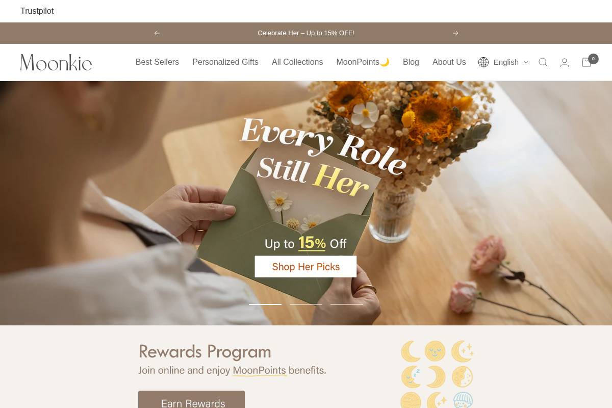 Moonkie homepage screenshot