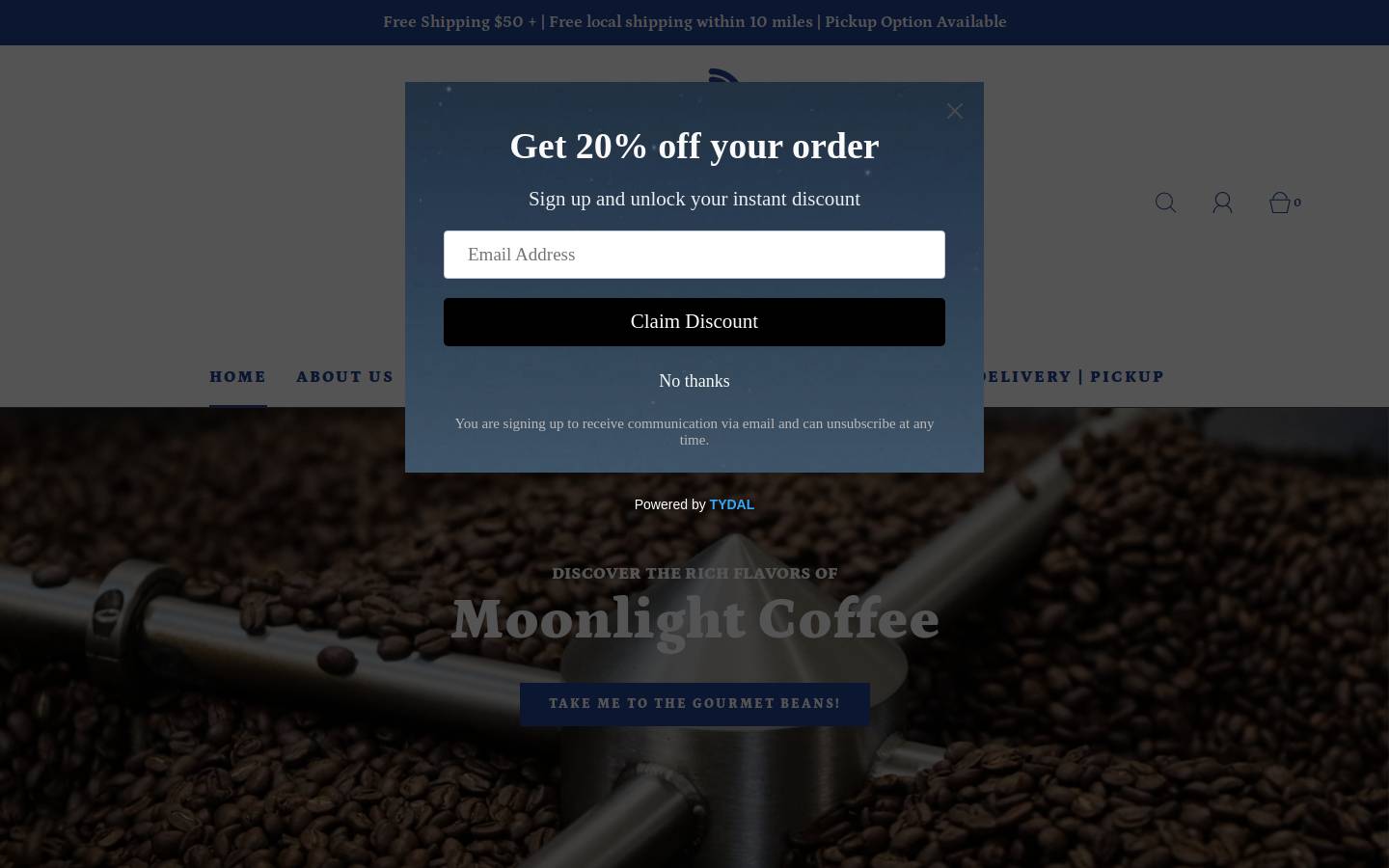 moonlight.coffee homepage screenshot