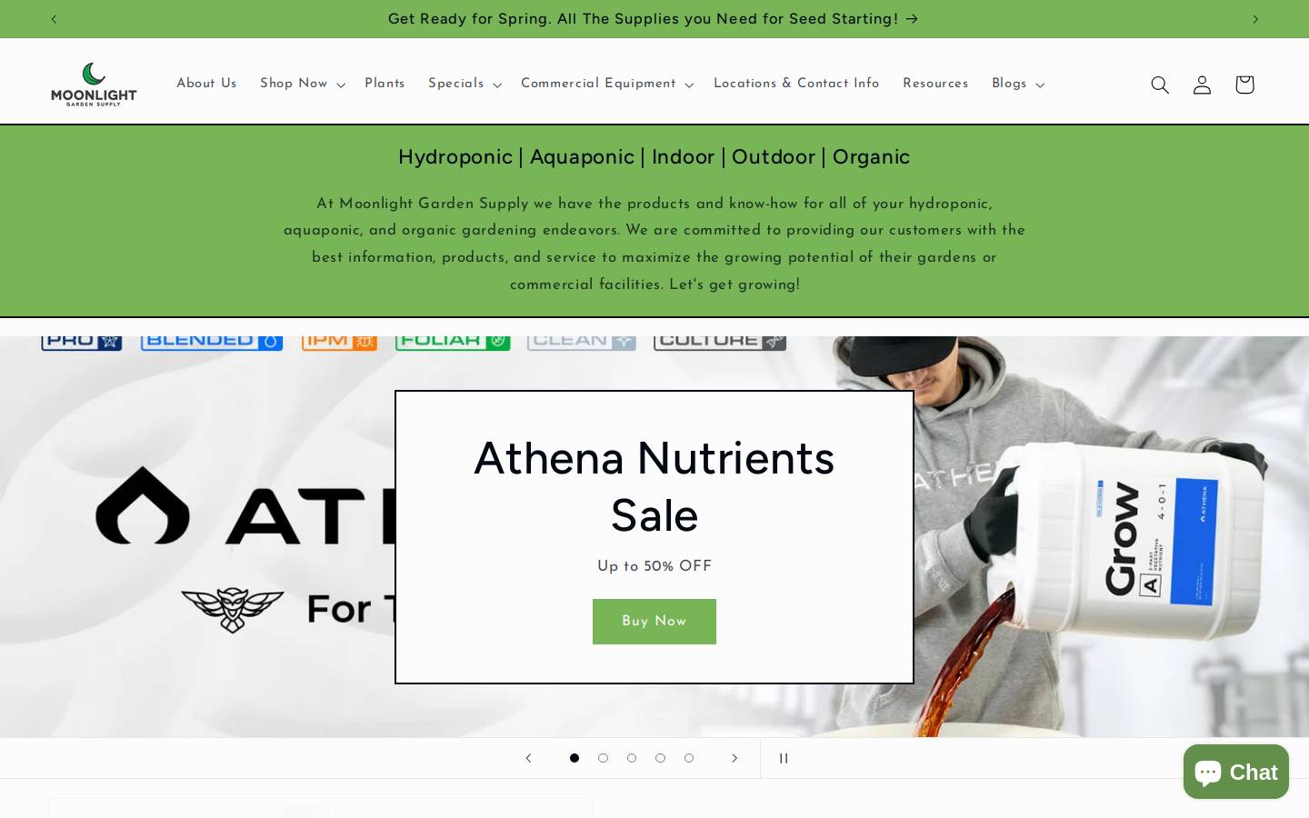 moonlightgardensupply.com homepage screenshot