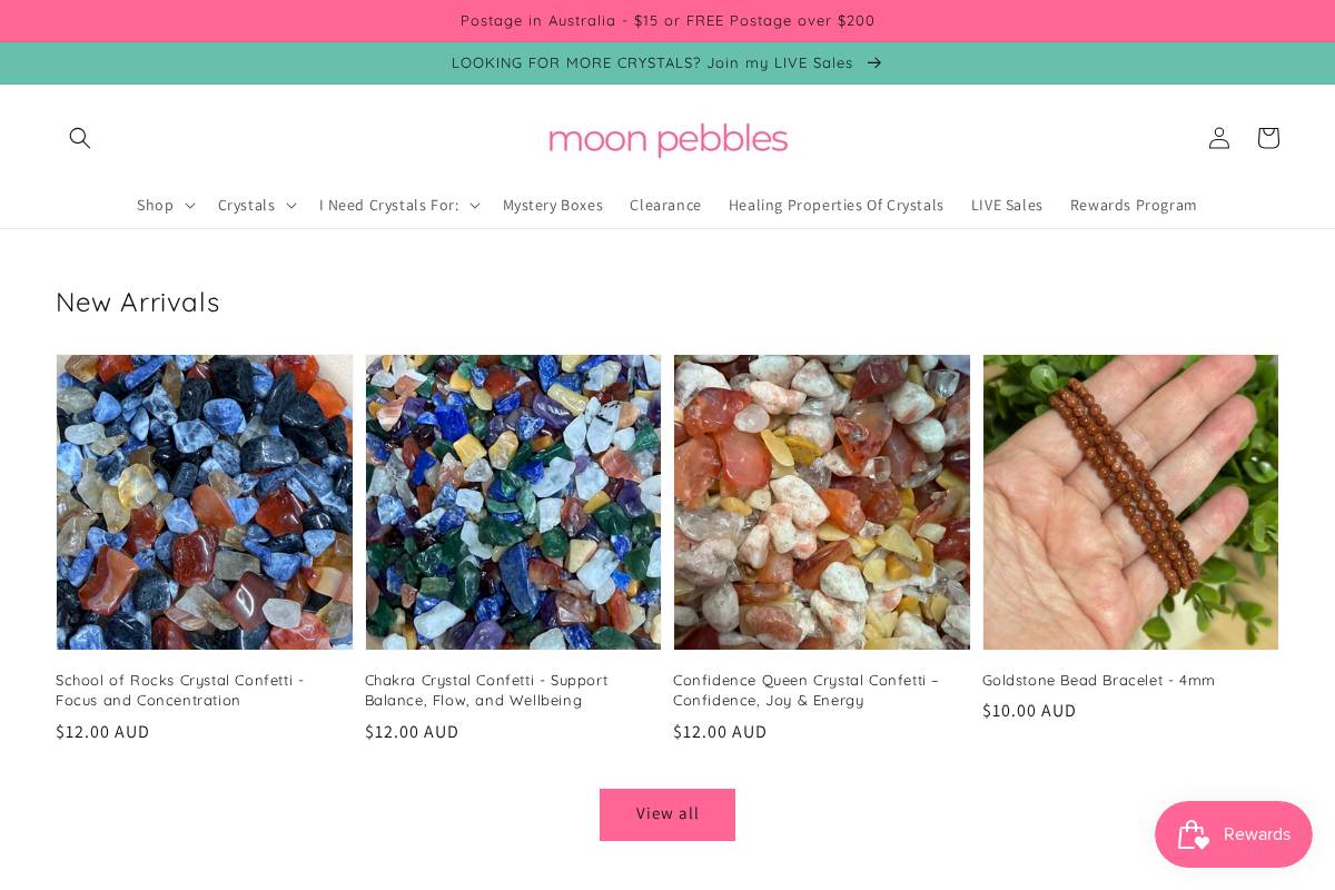 moonpebbles.com homepage screenshot