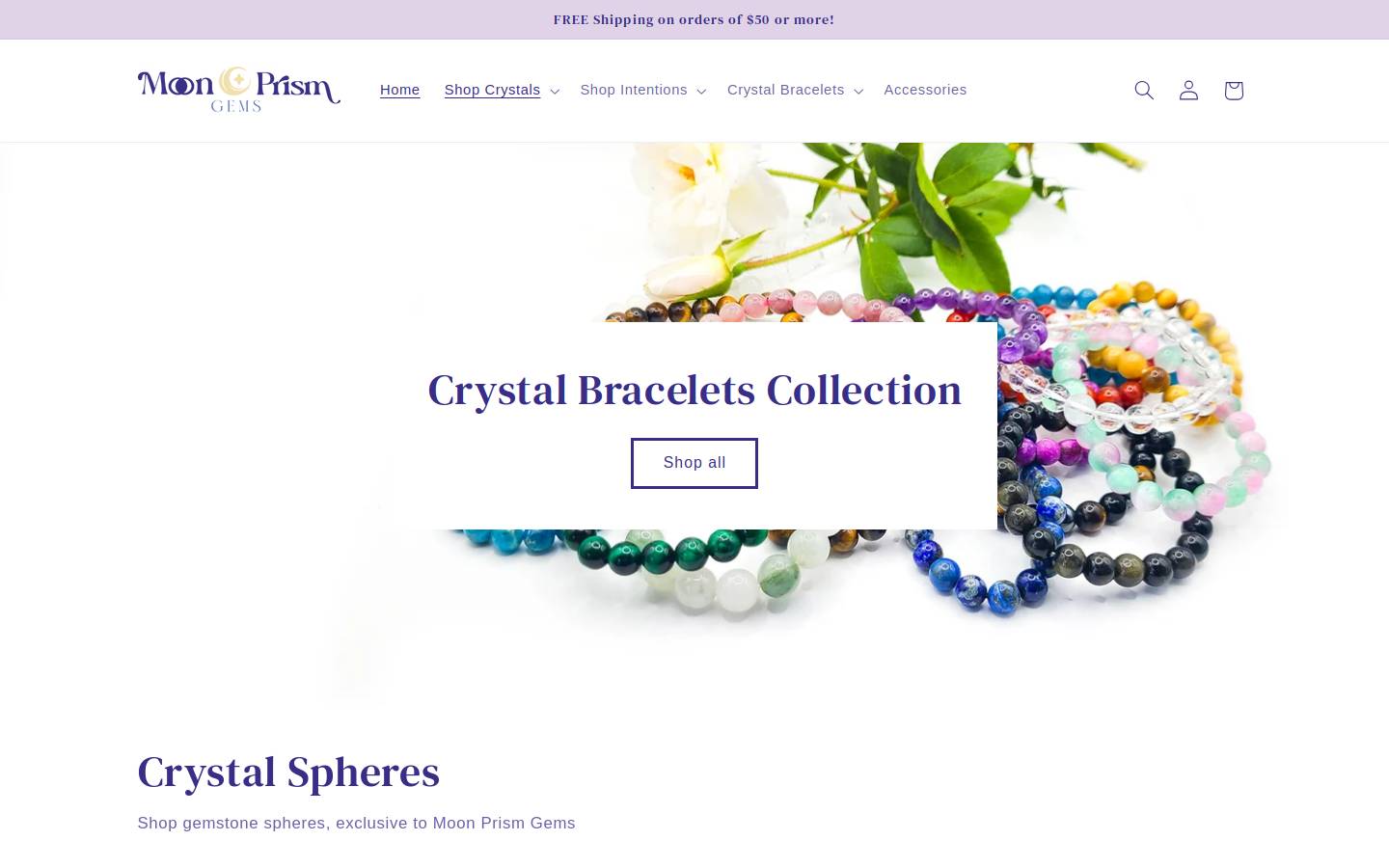 moonprismgems.com homepage screenshot