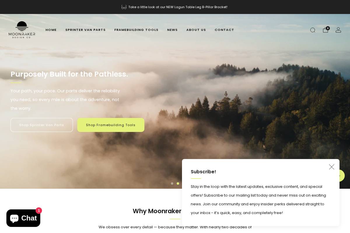 moonrakerdesignco.com homepage screenshot