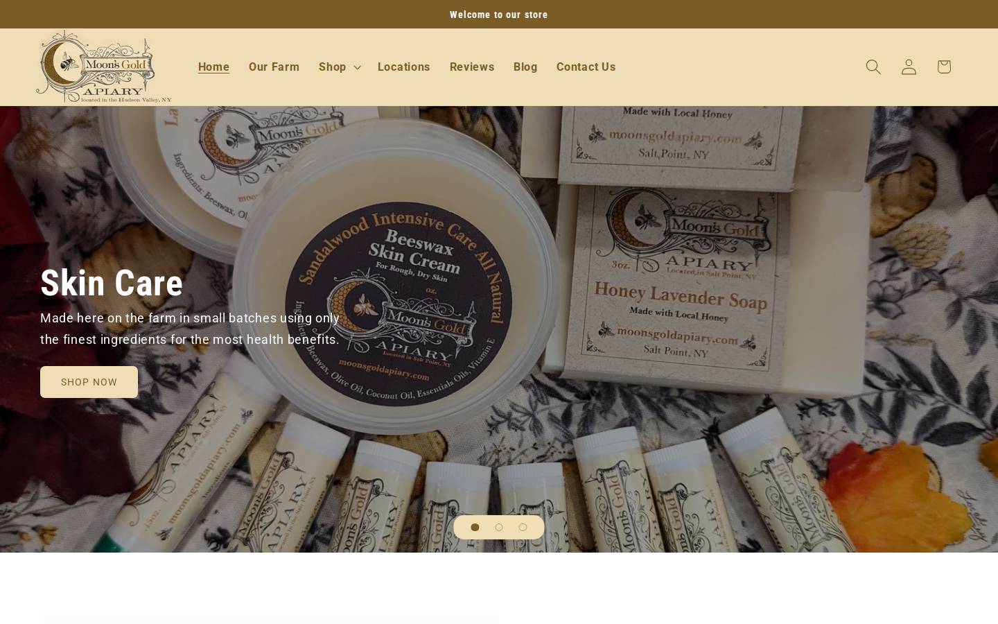 moonsgoldapiary.com homepage screenshot