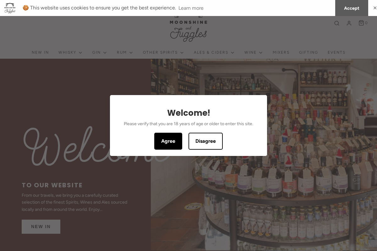 Moonshine and Fuggles homepage screenshot