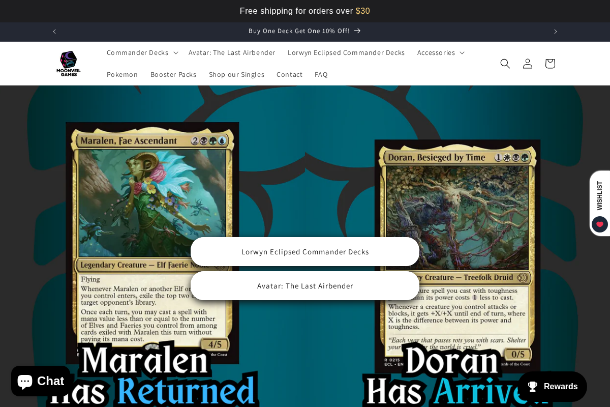 Moonveil Games homepage screenshot