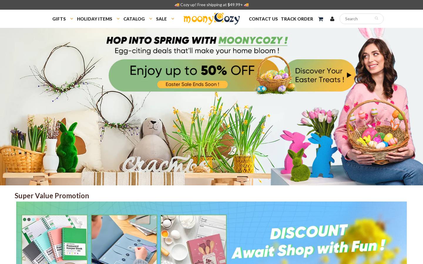 Moonycozy homepage screenshot