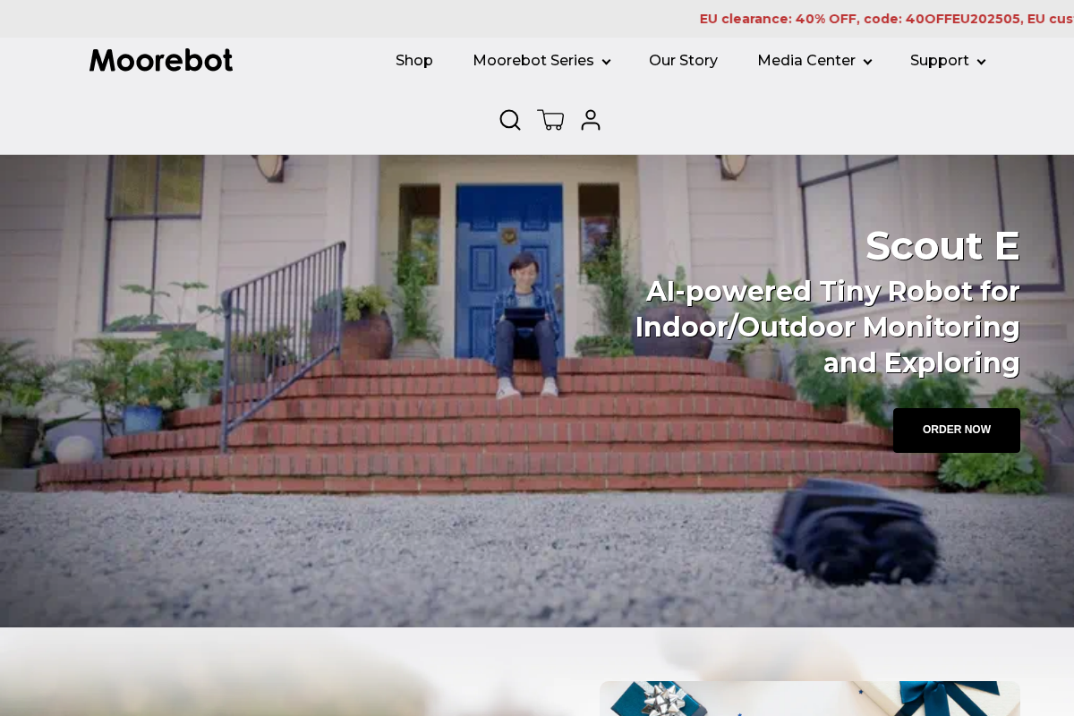 Moorebot homepage screenshot