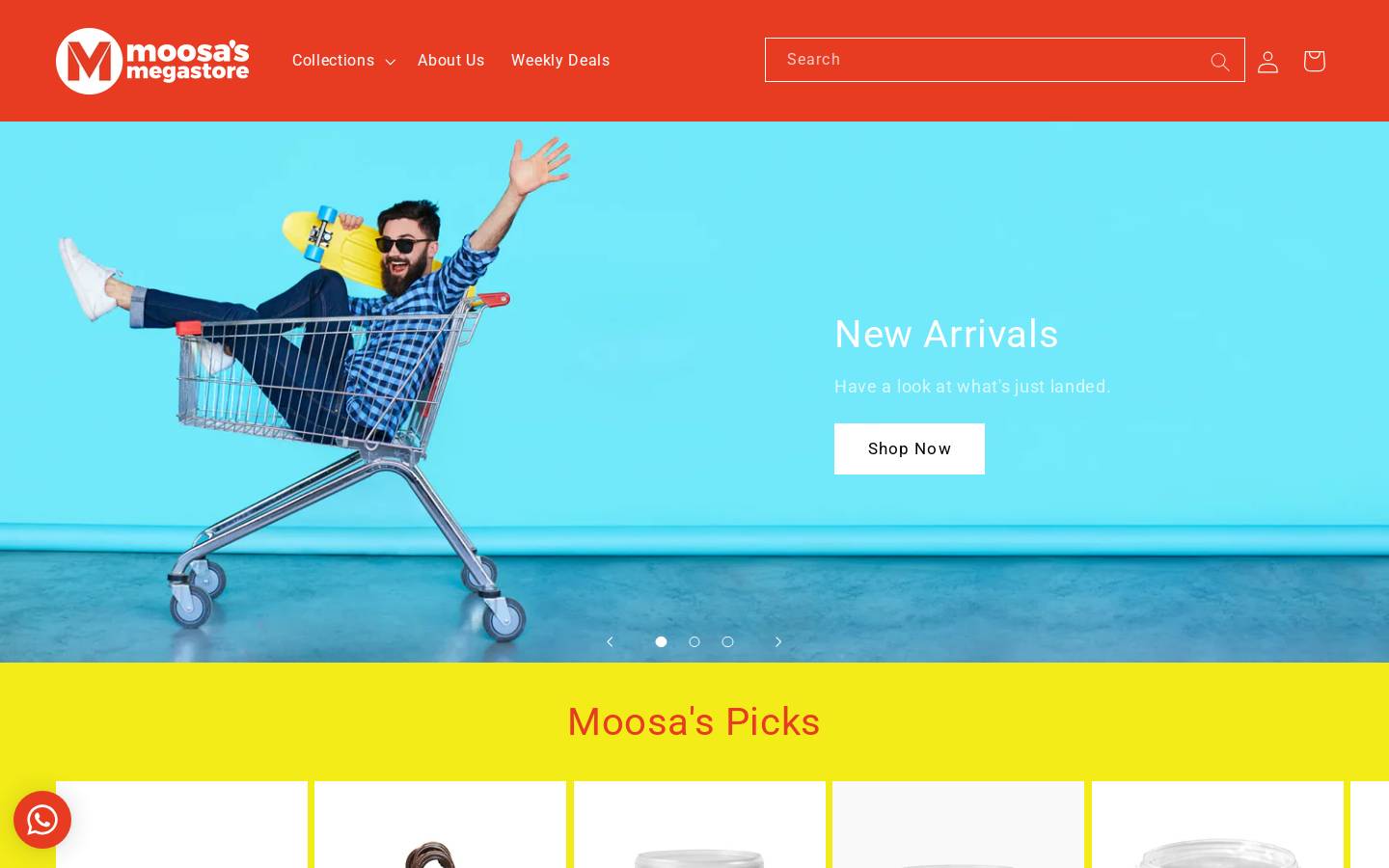 moosasmegastore.co.za homepage screenshot