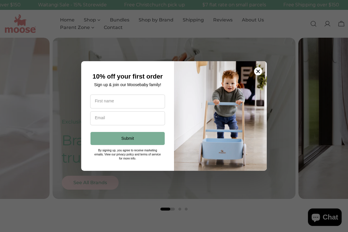 MooseBaby homepage screenshot