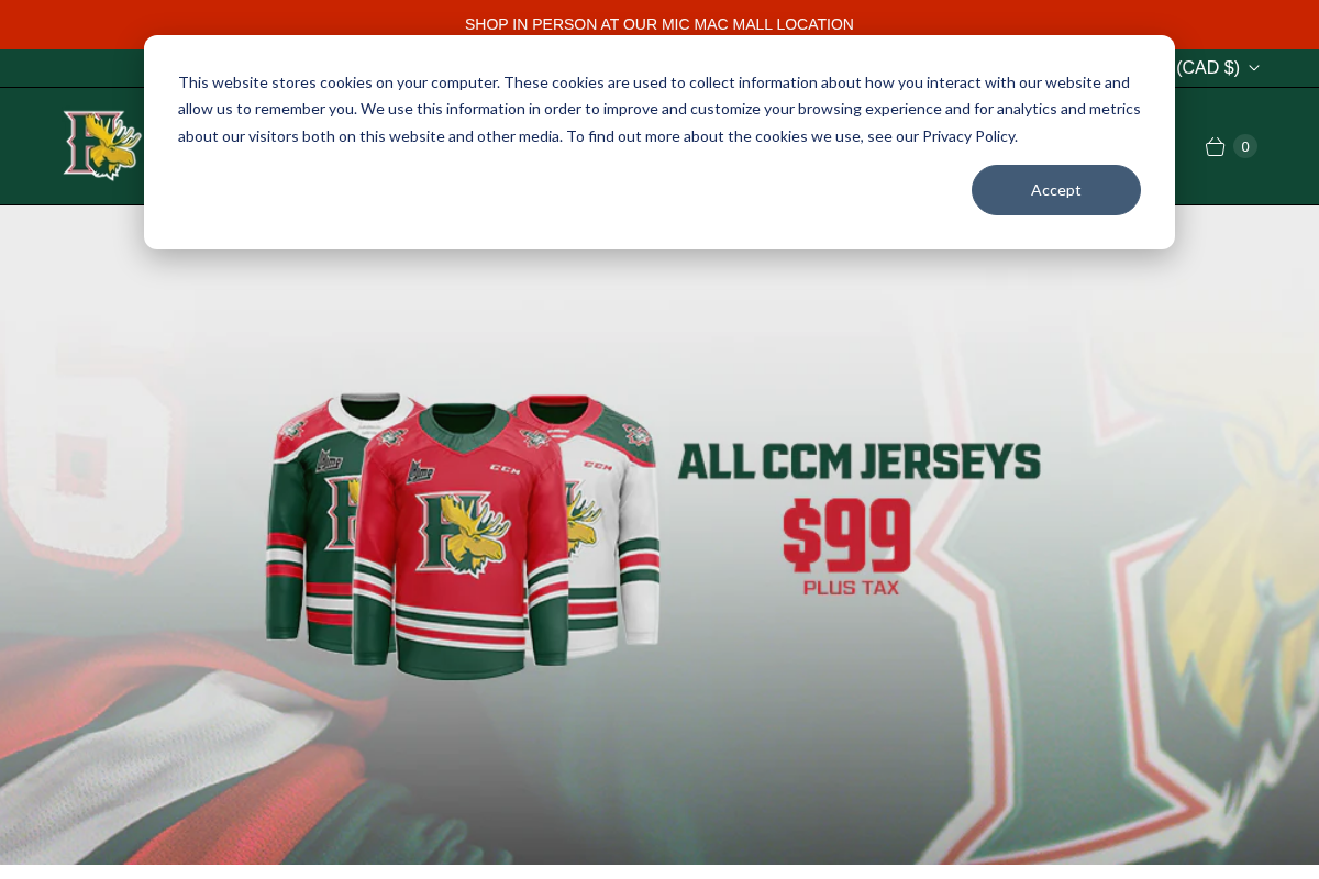 Official Halifax Mooseheads Shop homepage screenshot