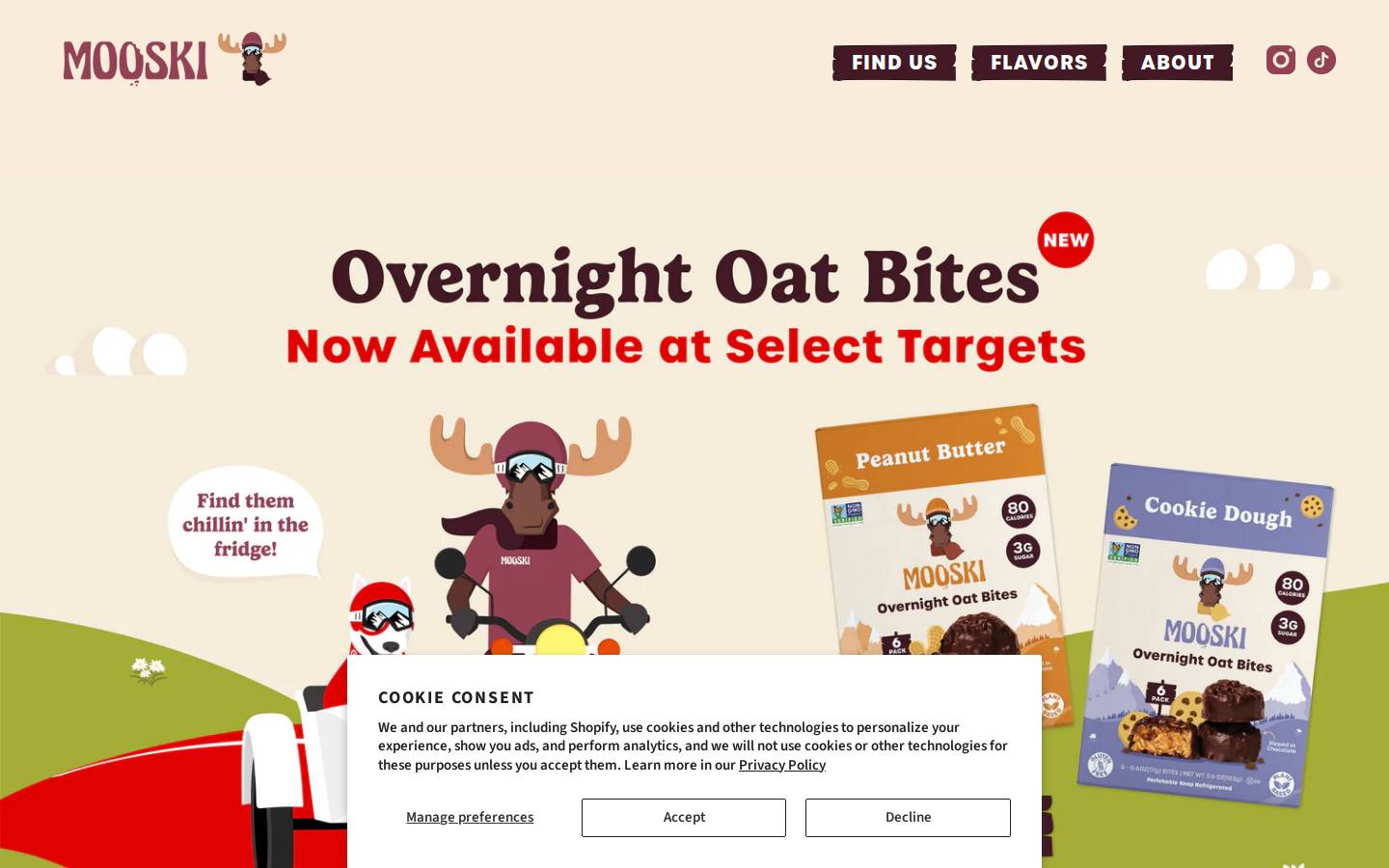 mooskisnacks.com homepage screenshot