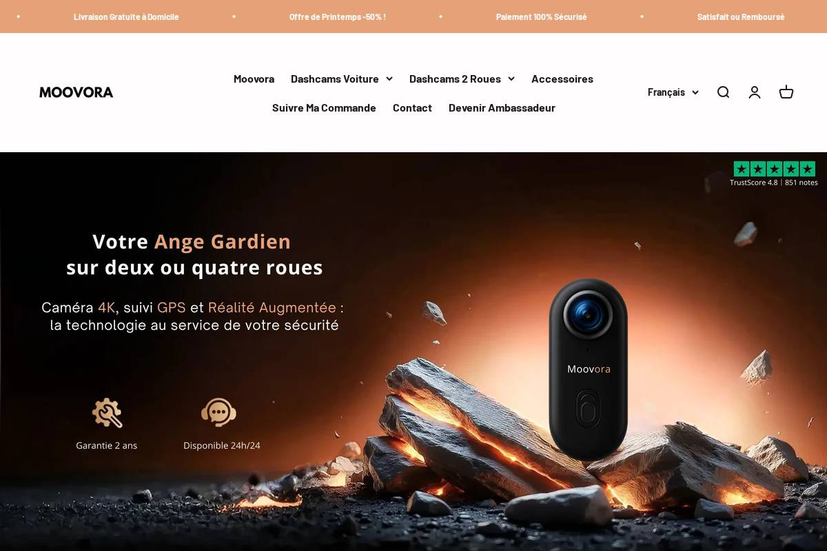Moovora homepage screenshot