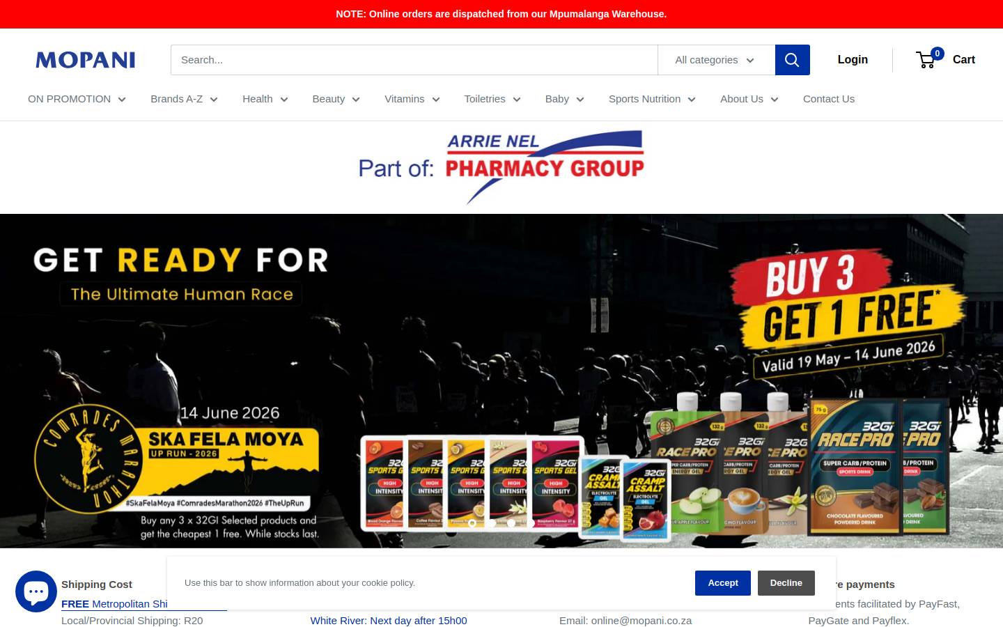 mopani.co.za homepage screenshot