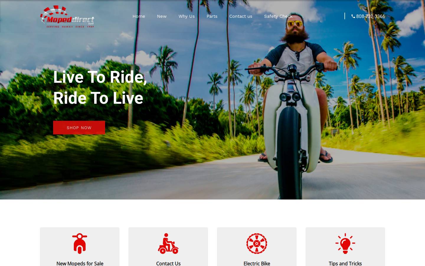 mopeddirect.net homepage screenshot