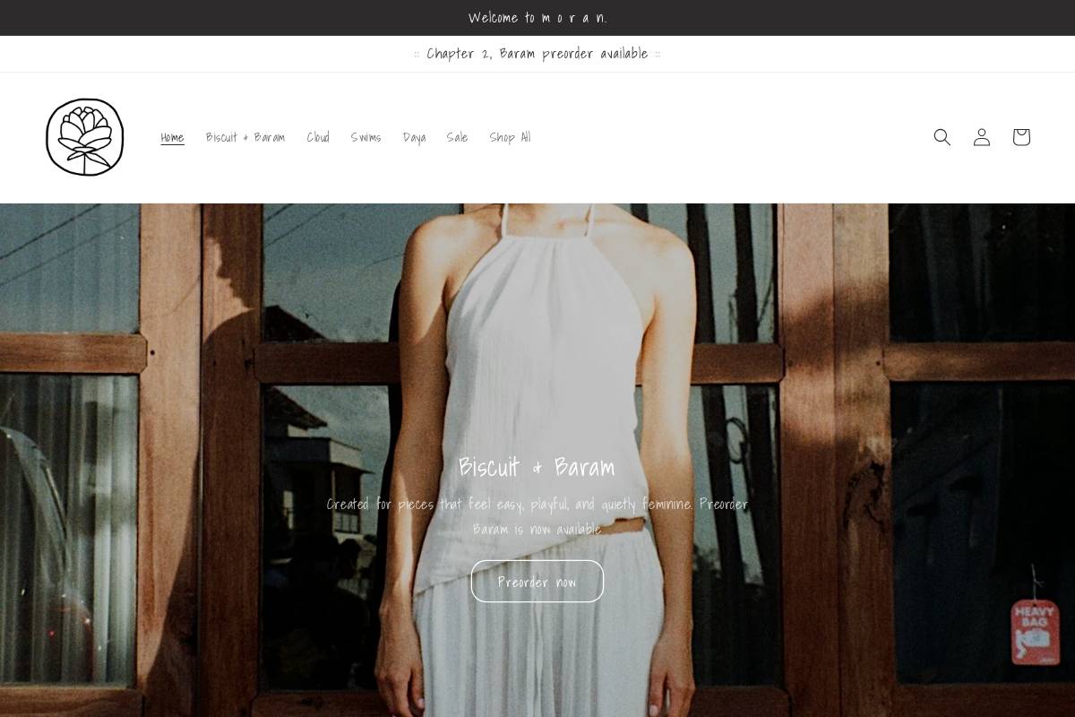 moransewn.com homepage screenshot
